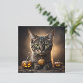 Katten kat halloween feestdagenkaart (Staand voorkant)