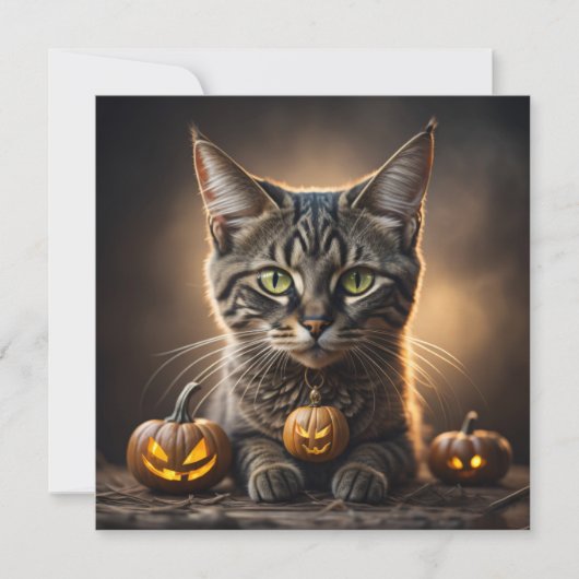Katten kat halloween feestdagenkaart (Voorkant)