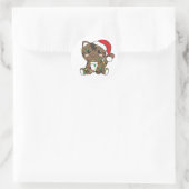 Katten Kat-kerstwinter Ronde Sticker (Tas)