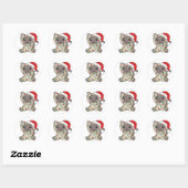 Katten Kat-kerstwinter Ronde Sticker (Vel)