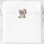 Katten Kat-kerstwinter Ronde Sticker (Tas)