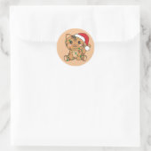 Katten Kat-kerstwinter Ronde Sticker (Tas)