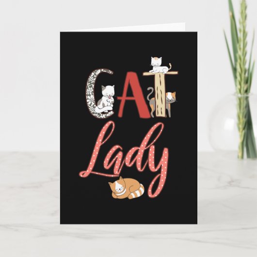 Katten - Kat Lady Cat Lover Kaart (Voorkant)