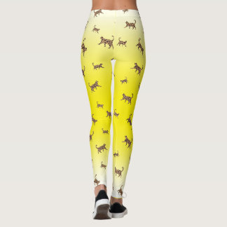 Katten Kat leopard huidpatroon gele gradiënt Le Leggings
