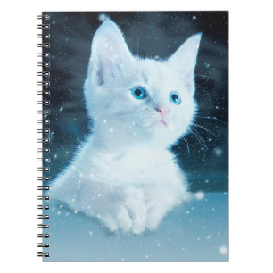 Katten kat sneeuwkunst dierlijke natuur notitieboek