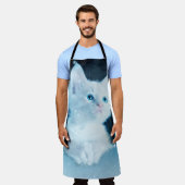 Katten kat sneeuwkunst dierlijke natuur schort (Gedragen)