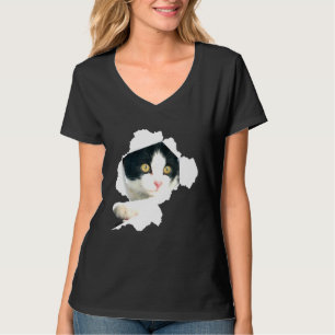 Katten Kat van Tuxedo Katten Torn Cloth Kitten T-shirt