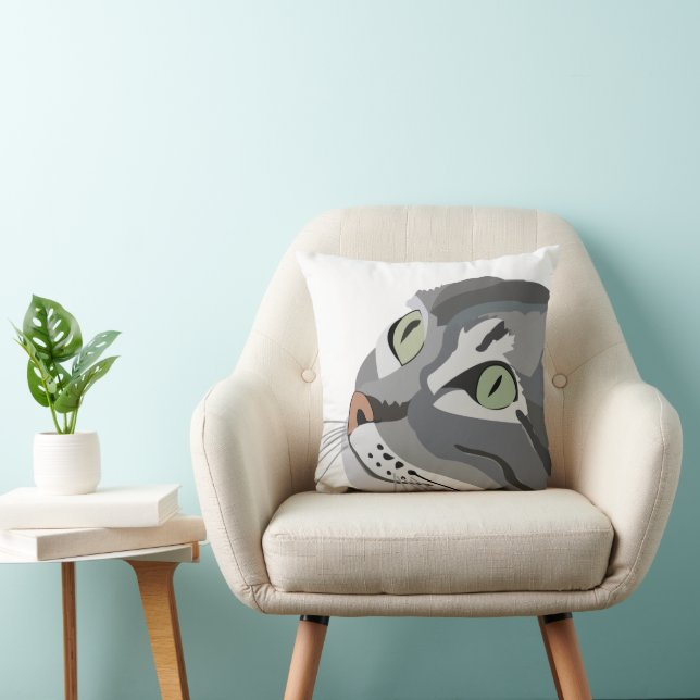 Katten katachtige ogen  kussen (Stoel)