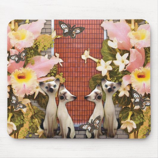 katten katten houden van bloemen muismat (Voorkant)