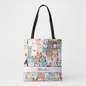 Katten, Katten & Meer Katten Monogram Tote Bag (Voorkant)
