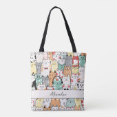 Katten, Katten & Meer Katten Monogram Tote Bag (Achterkant)