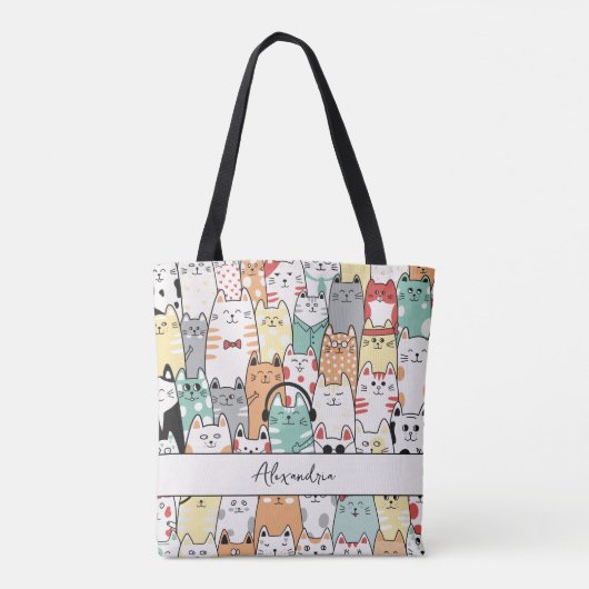 Katten, Katten & Meer Katten Monogram Tote Bag (Achterkant)