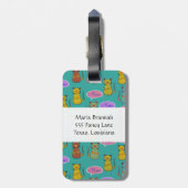 Katten, kattenkatten, Kat, monogram Bagagelabel (Achterkant verticaal)