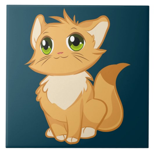 katten keramisch tegels tegeltje (Voorkant)