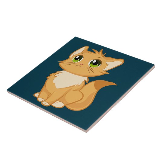 katten keramisch tegels tegeltje (Zijkant)