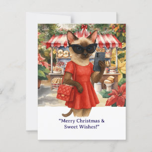 Katten Kerst Bakkerij thema voor Katten liefhebber Briefkaart