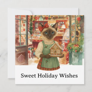 Katten Kerst Bakkerij voor Kattenliefhebbers Vakan Feestdagenkaart