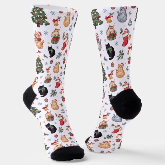 Katten Kerst Crew Sokken (Gebogen)