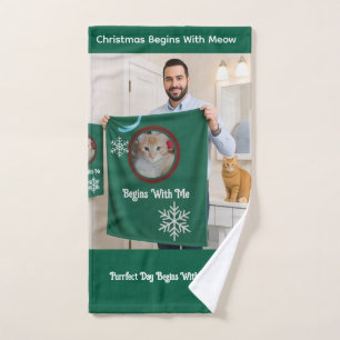 Katten Kerst Foto Aanpasbare Bad Handdoek Ze