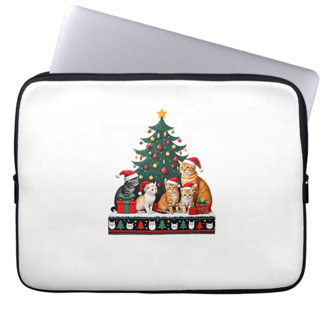 Katten Kerst Grappig Lelijk Vrouwen Mannen Merry C Laptop Sleeve (Voorkant)