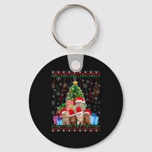 Katten Kerst Grappig Lelijk Vrouwen Mannen Merry C Sleutelhanger