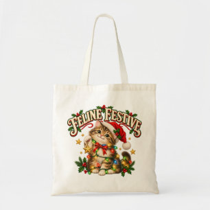 Katten Kerst Grappige Kerstkat Hoodie Tote Bag