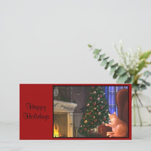 Katten Kerst Kaart (Staand voorkant)