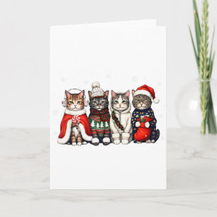 Katten Kerst Licht Rendier Kerstman Katten Kerst Kaart