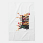 Katten Kerst Licht Rendier Kerstman Katten Theedoek (Verticaal)