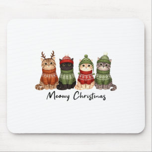 Katten Kerst Licht Rendier Kerstman Meowy Kerstmis Muismat