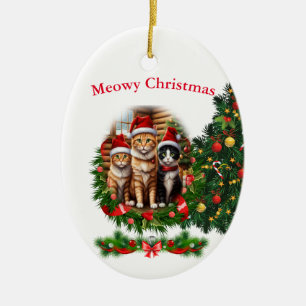 Katten Kerst ornamenten
