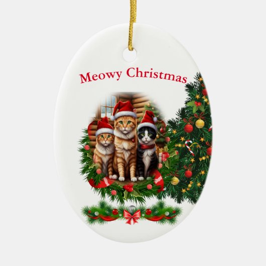 Katten Kerst ornamenten (Voorkant)