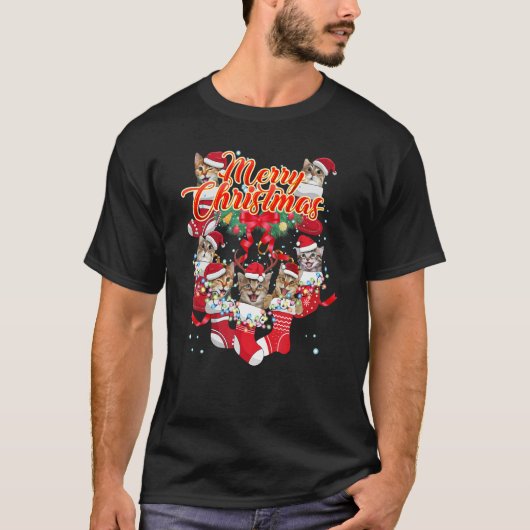 Katten Kerst Prettig Kerstfeest T-shirt (Voorkant)
