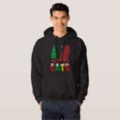 Katten Kerst Pyjama Familie Kerstmis Hoodie (Voorkant volledig)
