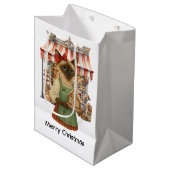 Katten Kerst thematische Bakkerij Winkel  Medium Cadeauzakje (Voorkant Gekanteld)