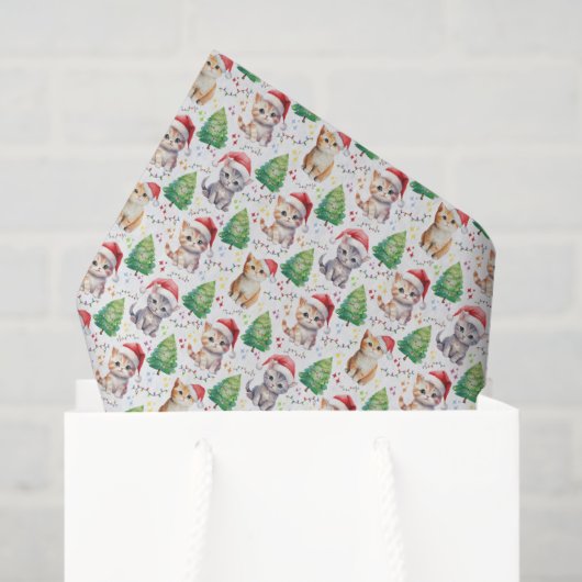 Katten Kerst Tissue Papier (Cadeauzakje)