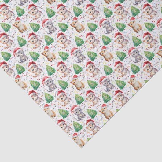 Katten Kerst Tissue Papier (Detail)
