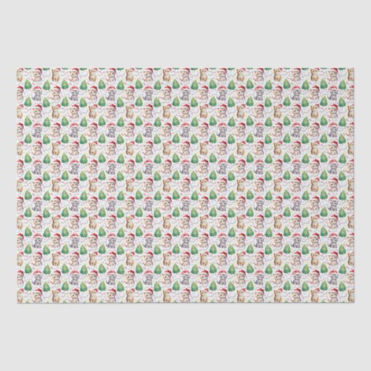 Katten Kerst Tissue Papier (Voorkant)
