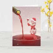 Katten Kerst Toast Kaart (Gele Bloem)