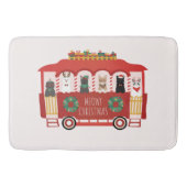Katten Kerst Trolly Meowy Kerstmis Badmat (Voorkant)