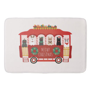 Katten Kerst Trolly Meowy Kerstmis Badmat