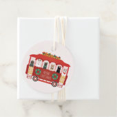 Katten Kerst Trolly Meowy Kerstmis Bedankjes Labels (In situ)