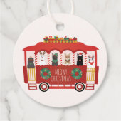 Katten Kerst Trolly Meowy Kerstmis Bedankjes Labels (Voorkant)