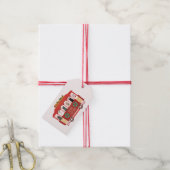 Katten Kerst Trolly Meowy Kerstmis Cadeaulabel (Met Touw)