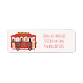 Katten Kerst Trolly Meowy Kerstmis Etiket (Voorkant)