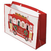 Katten Kerst Trolly Meowy Kerstmis Groot Cadeauzakje (Achterkant Gekanteld)