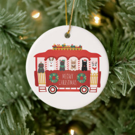 Katten Kerst Trolly Meowy Kerstmis Keramisch Ornament