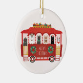 Katten Kerst Trolly Meowy Kerstmis Keramisch Ornament (Rechts)