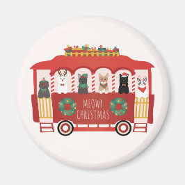 Katten Kerst Trolly Meowy Kerstmis Magneet