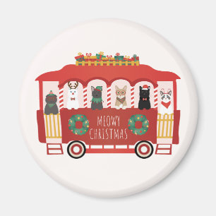 Katten Kerst Trolly Meowy Kerstmis Magneet